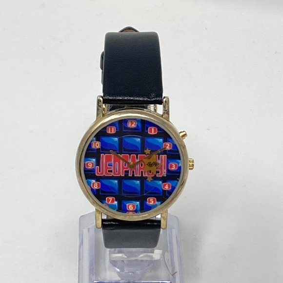Vintage Jeopardy Watch Men Women 34mm Gold Tone NO MUSIC TV New Battery 1989 - Picture 4 of 16
